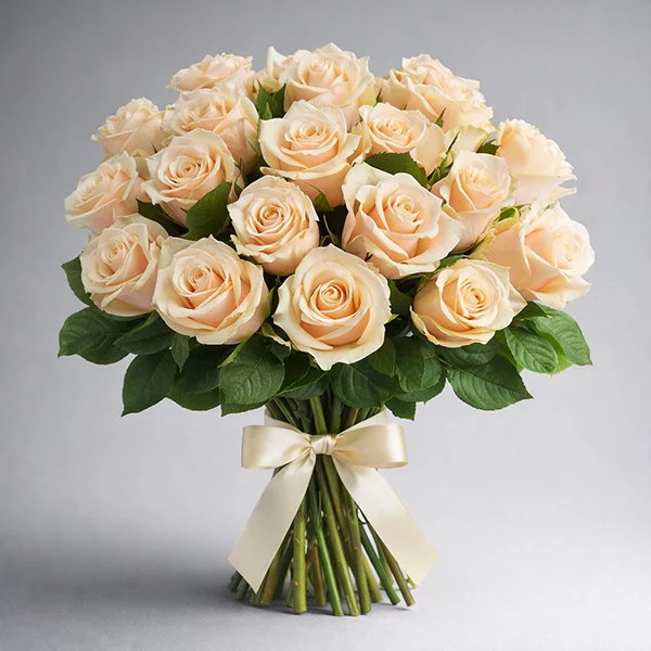 Букет роз кремового цвета